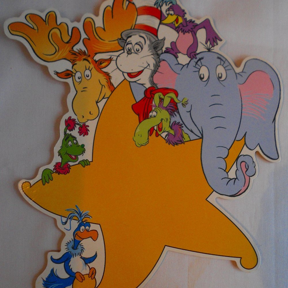 Dr.Seuss 1998 Cat in the Hat, Wall Plaque 10" Sign Decor